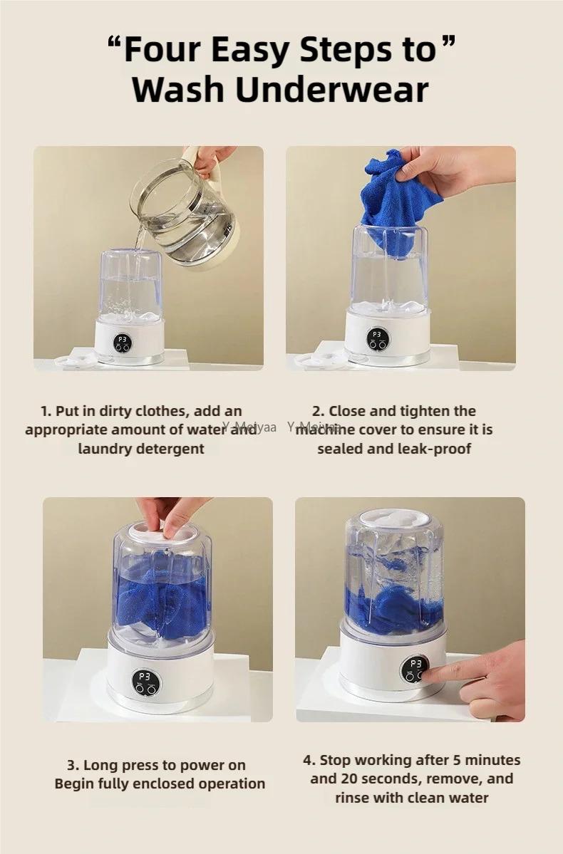 :Portable Mini Washing Machine | Small Clothes & Underwear