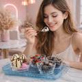 🍨✨ Luxury Acrylic Dessert Bowl Set With Tray – 6 PCS