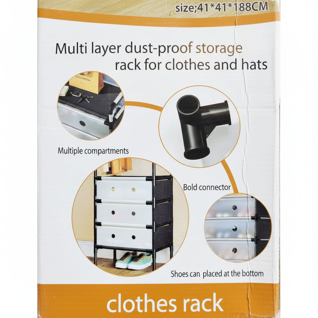 Multi-Layer Clothes Storage Rack with Drawers