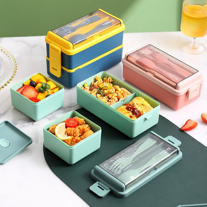 🍱✨ Premium Bento Lunch Box Set + Spoon & Fork