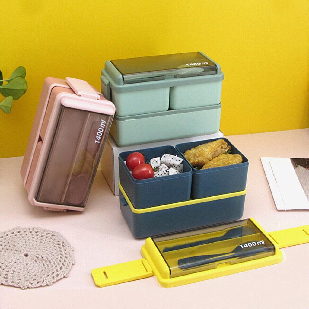 🍱✨ Premium Bento Lunch Box Set + Spoon & Fork