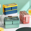 🍱✨ Premium Bento Lunch Box Set + Spoon & Fork