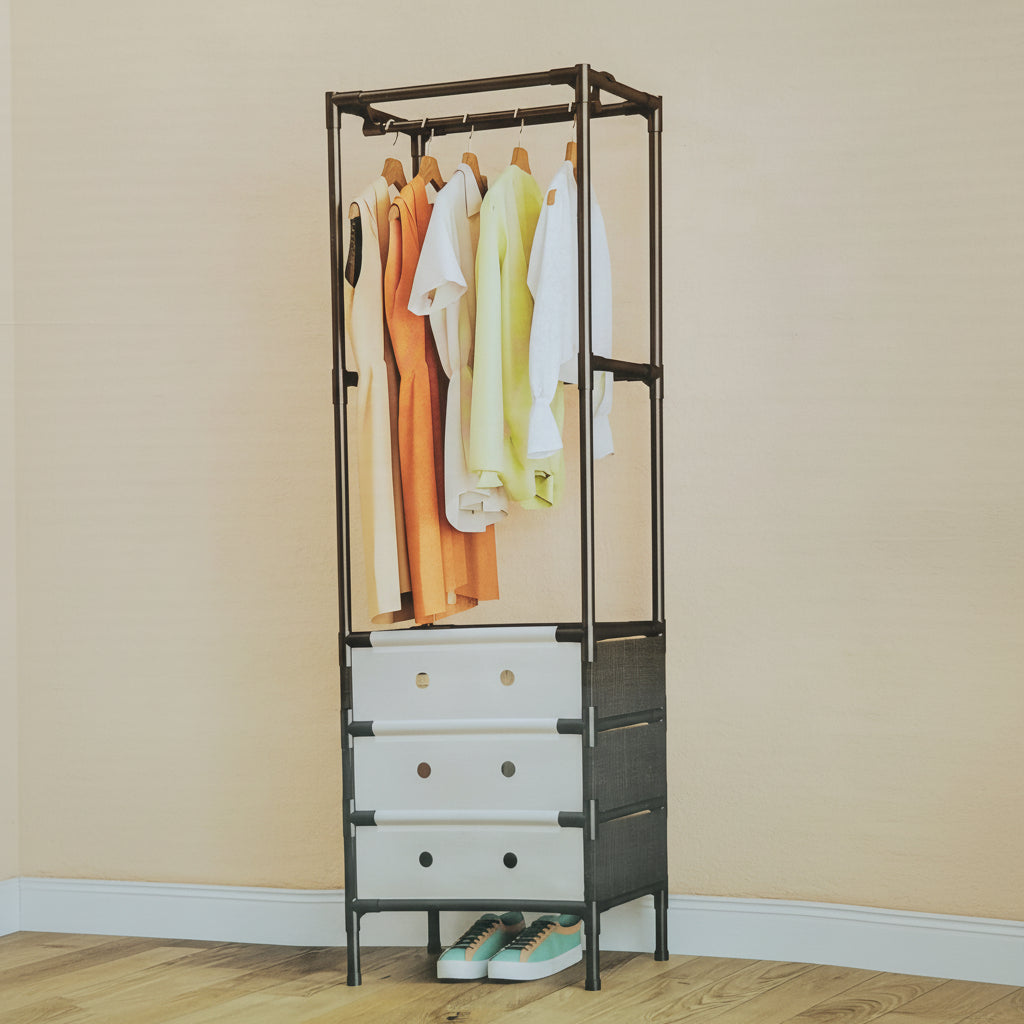Multi-Layer Clothes Storage Rack with Drawers