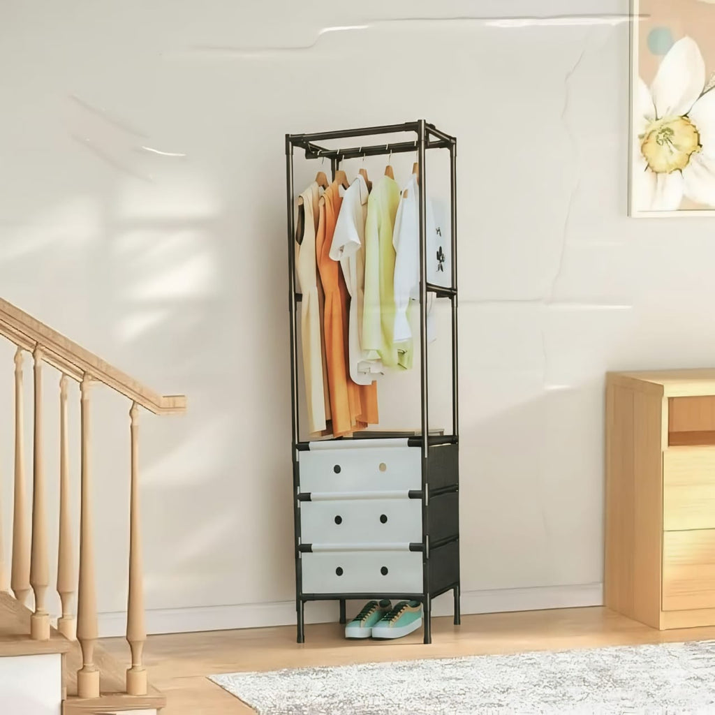 Multi-Layer Clothes Storage Rack with Drawers