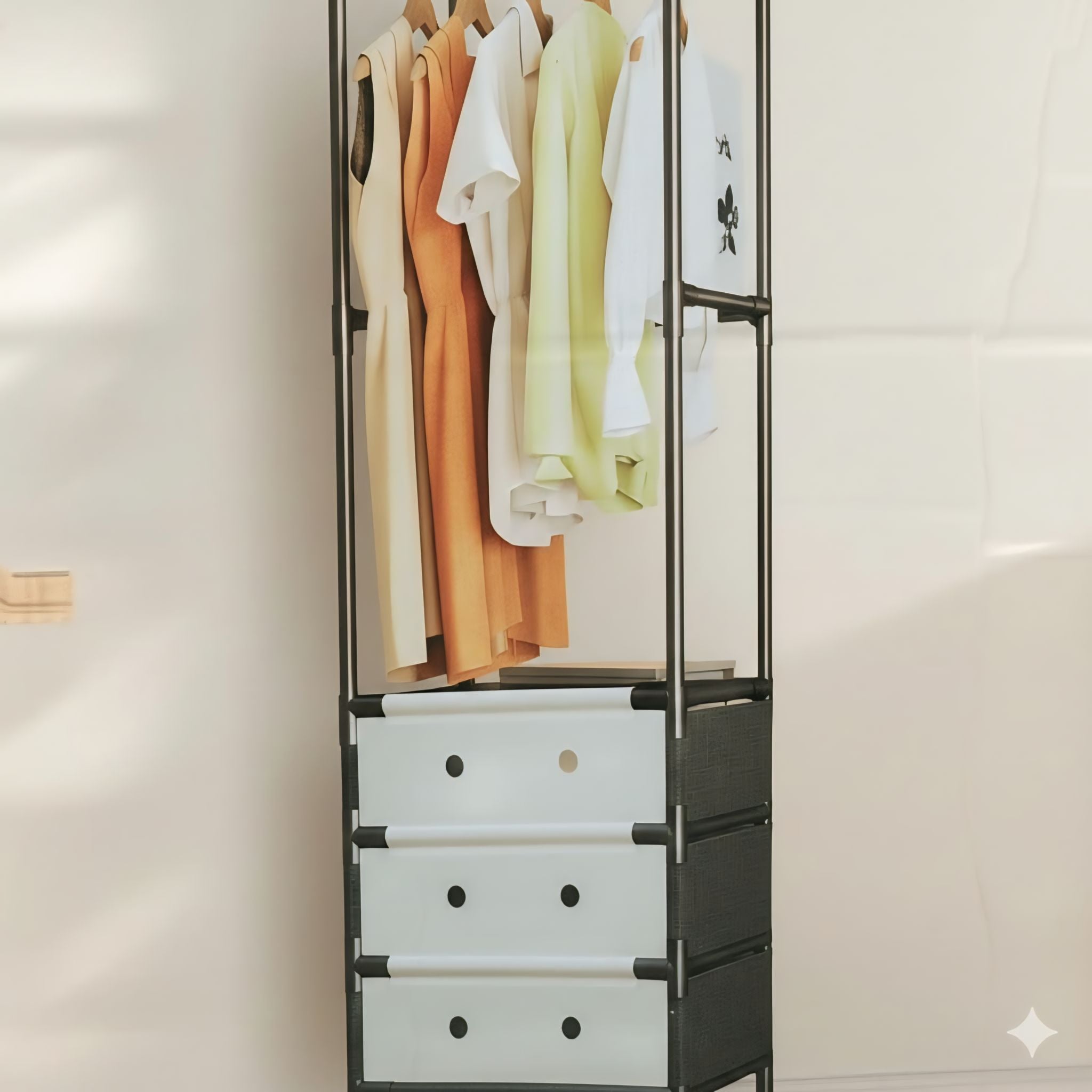 Multi-Layer Clothes Storage Rack with Drawers