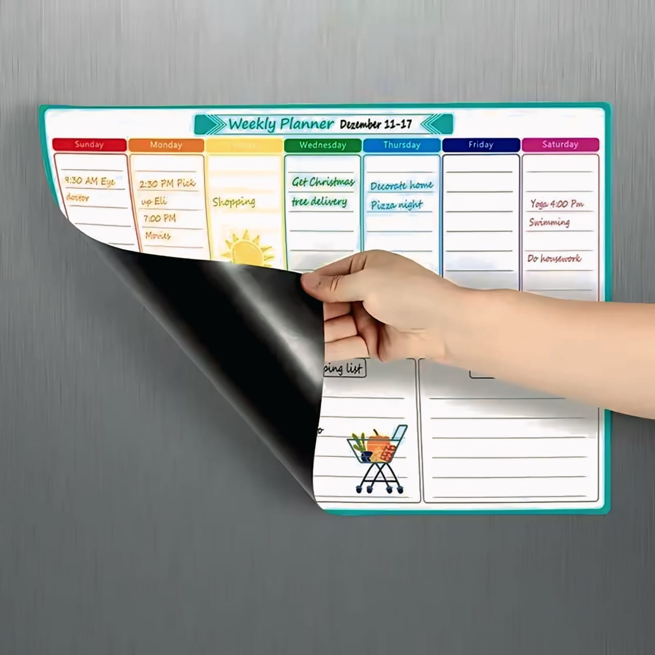 Magnetic Weekly Planner Whiteboard 🧲📝 (Pen + duster )