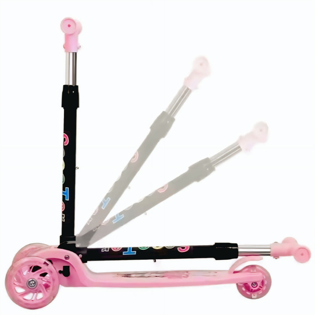 🌈🛴 LED Light 3-Wheel Kids Scooter (Foldable & Safe)