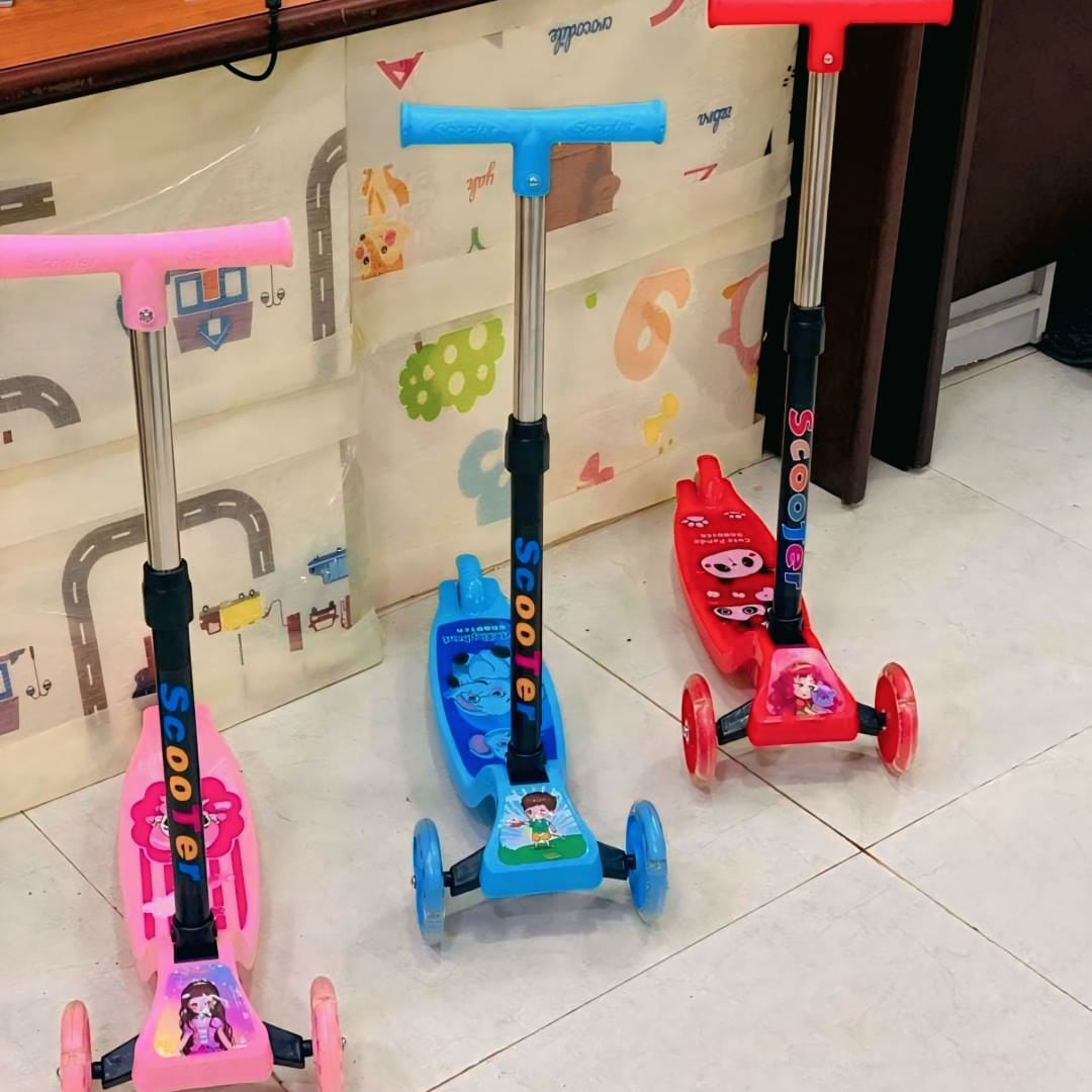 🌈🛴 LED Light 3-Wheel Kids Scooter (Foldable & Safe)