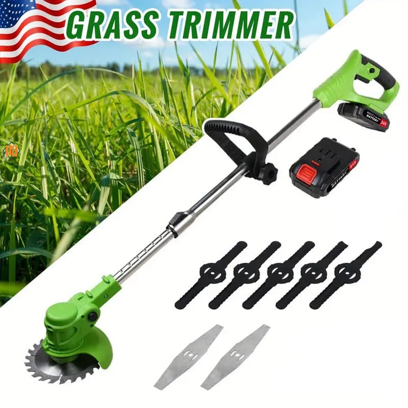 🌿⚙️ 3-in-1 Rechargeable Brush Cutter + Grass Trimmer (Good Quality)