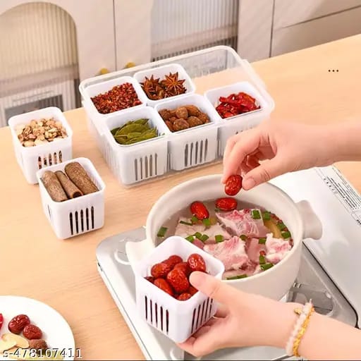 🥗 Fridge Storage Container – Multi Compartment Organizer 🍅