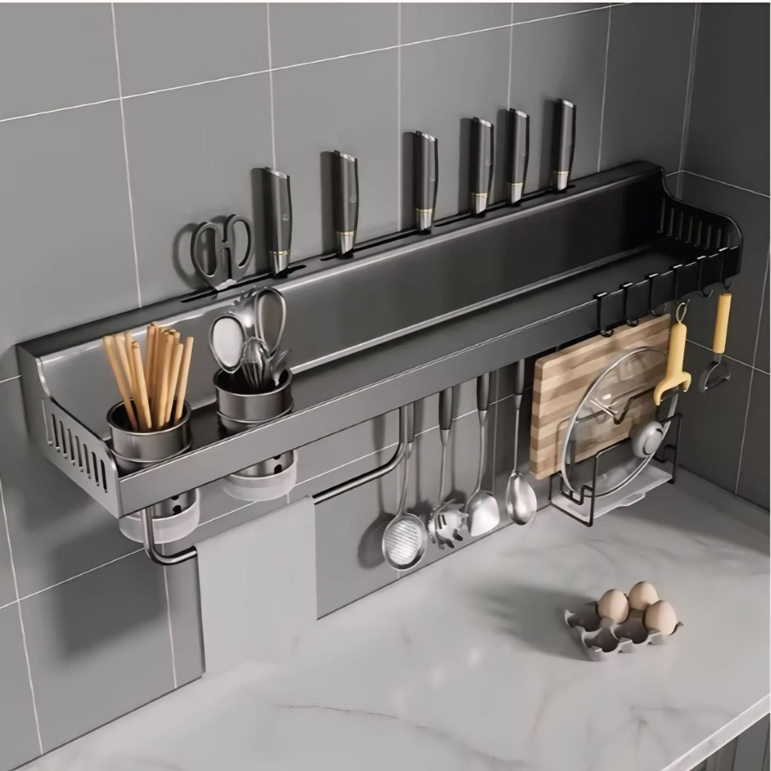 🍳🏡 Kitchen Wall Storage Organizer Rack