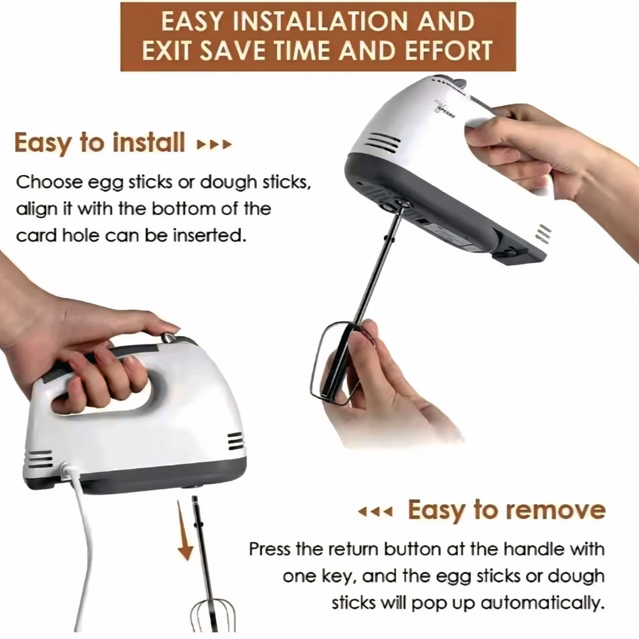 🥧🍞 Professional Hand Mixer for Baking & Cooking