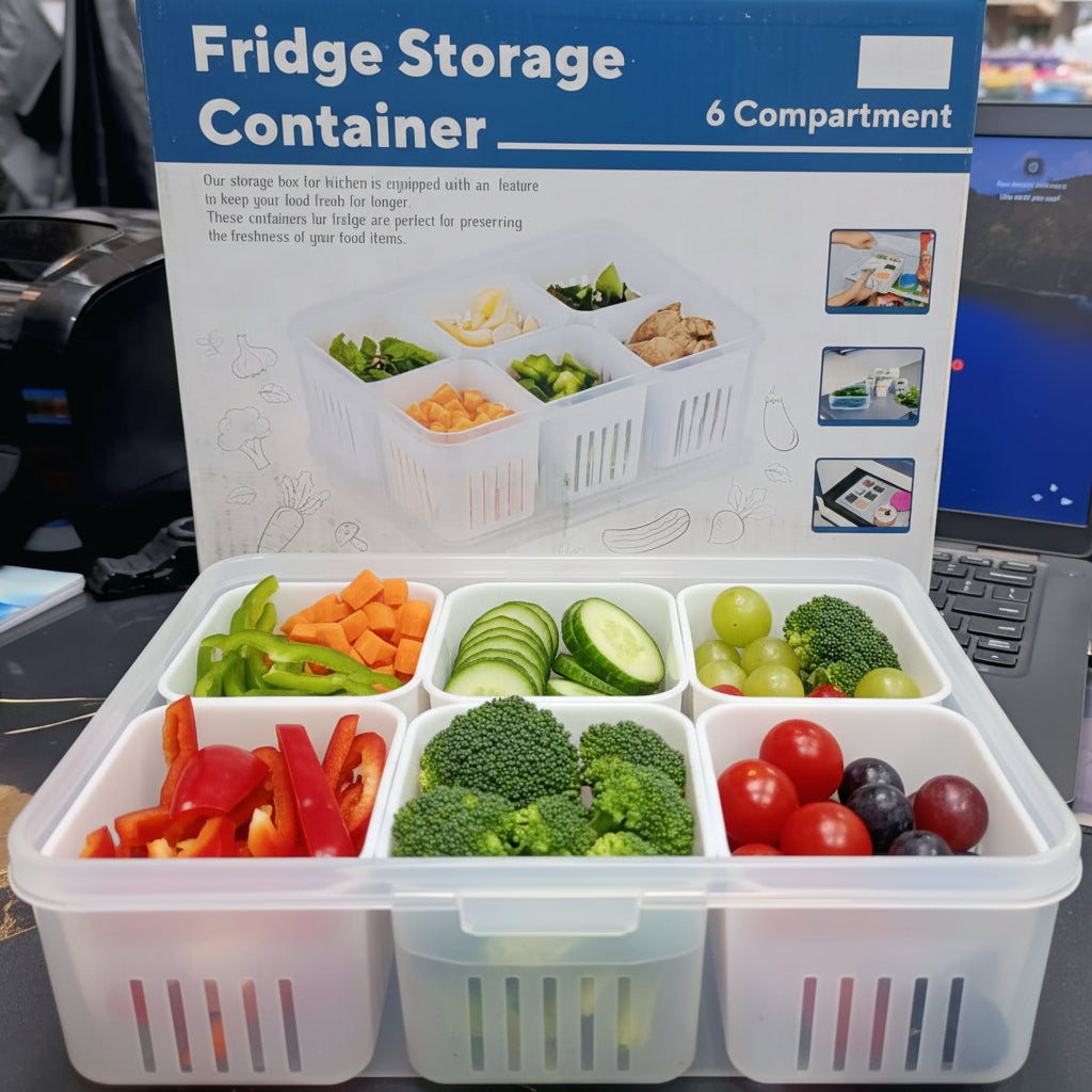 🥗 Fridge Storage Container – Multi Compartment Organizer 🍅