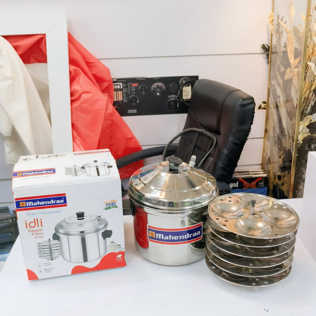 🍽️ Mahindra Premium Idli Satti Set – 6 Plates | 24 Idli Maker 🍛