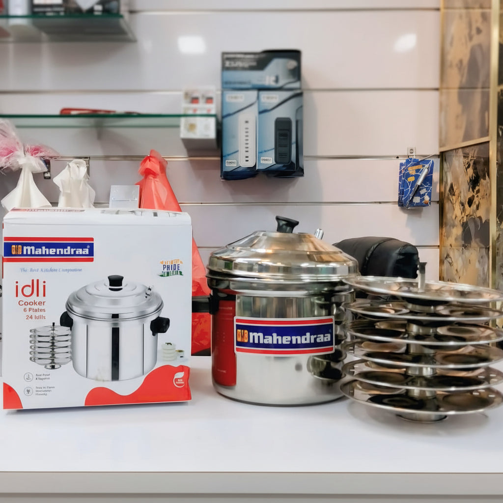 🍽️ Mahindra Premium Idli Satti Set – 6 Plates | 24 Idli Maker 🍛