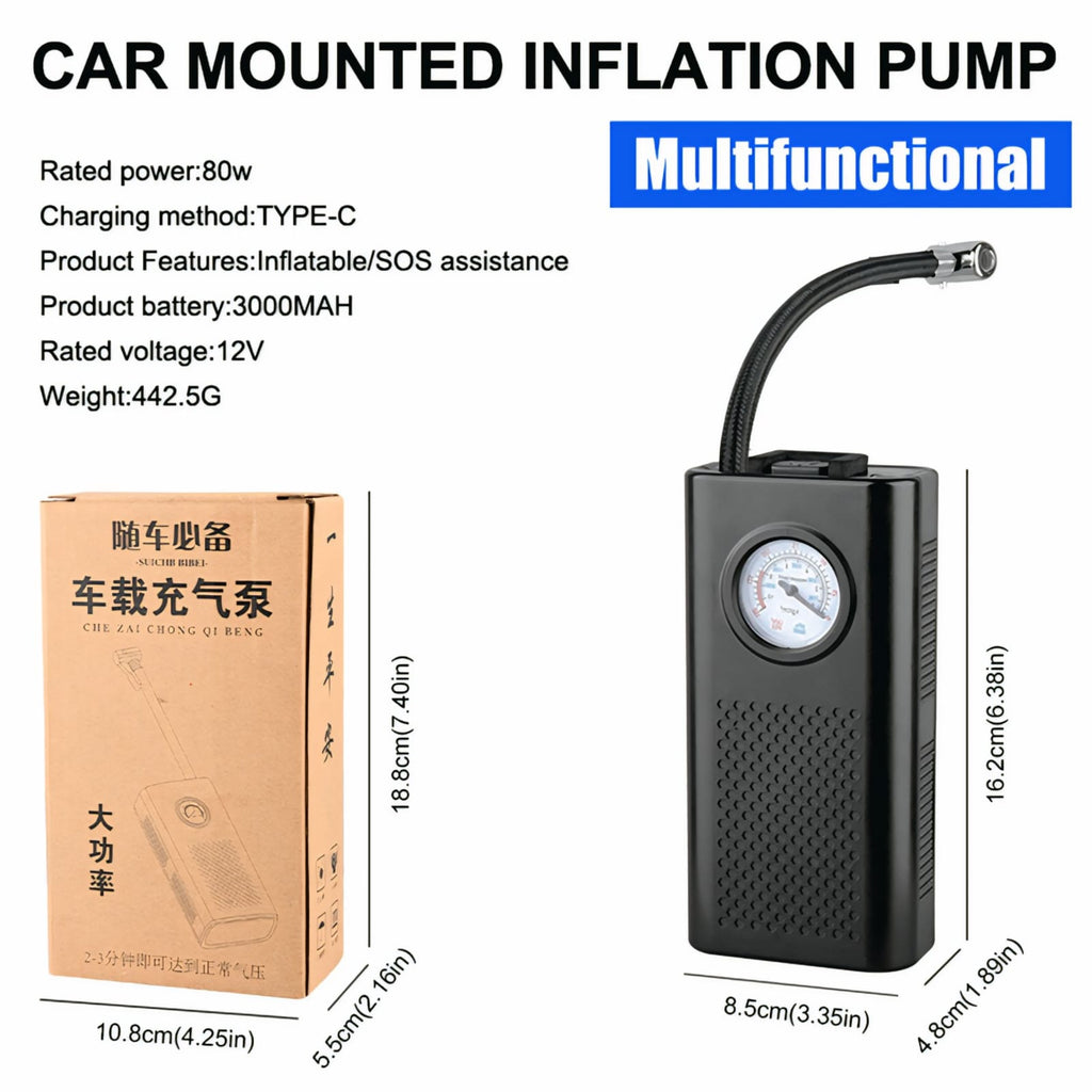 🚗 Rechargeable Electric High Pressure Air Pump – Multi-Use 🔋💨