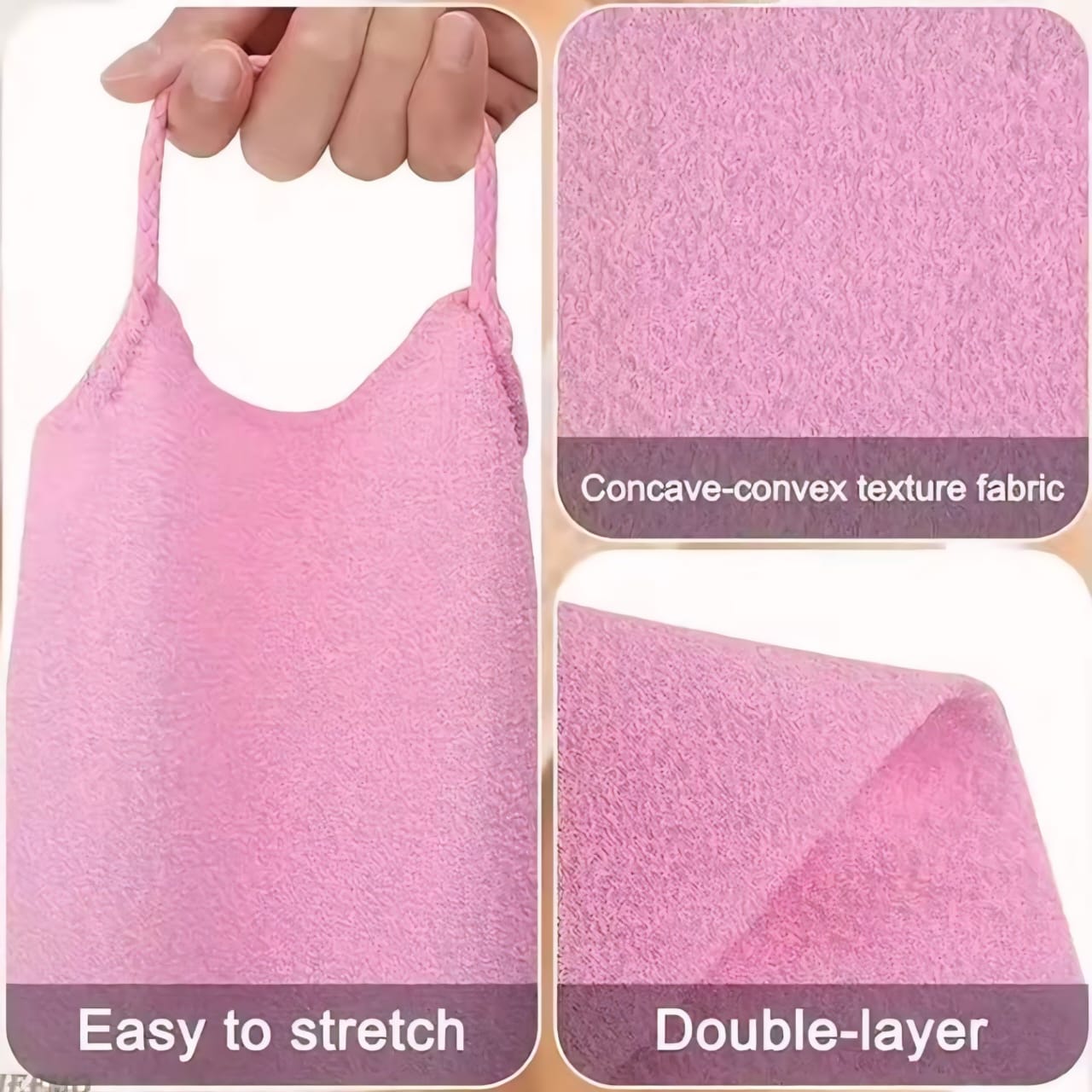 🧼 Double Handle Bath Scrub Towel 🧽