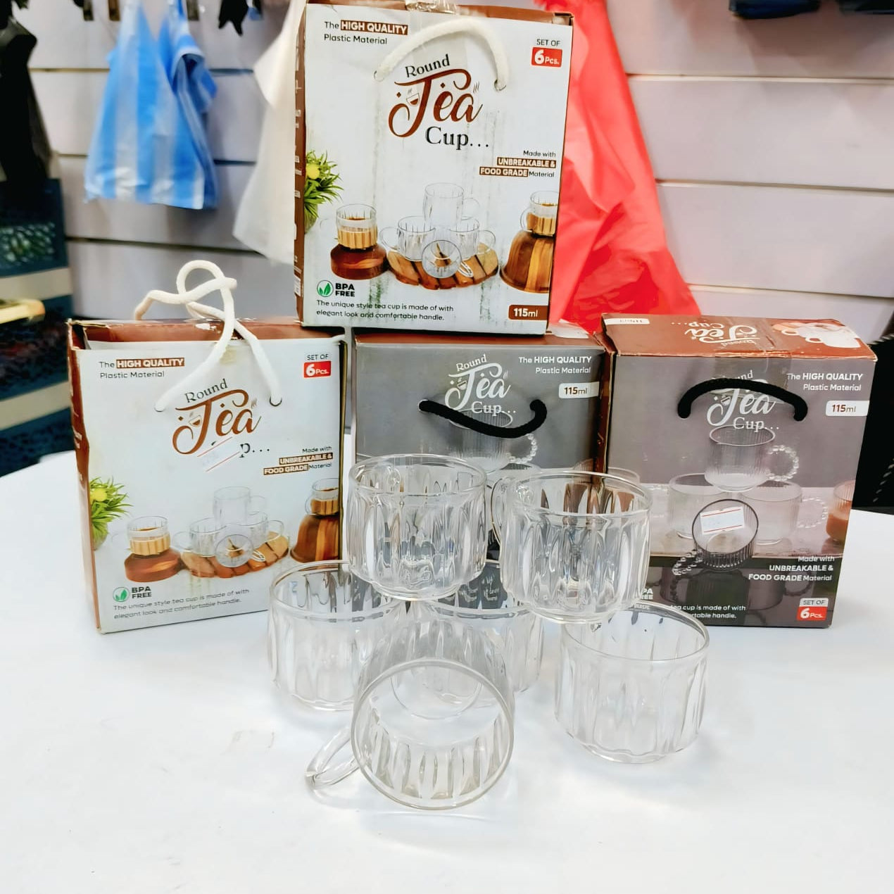 🫖 Luxury Acrylic Coffee & Tea Cup Set – 6 PCS (100ml)