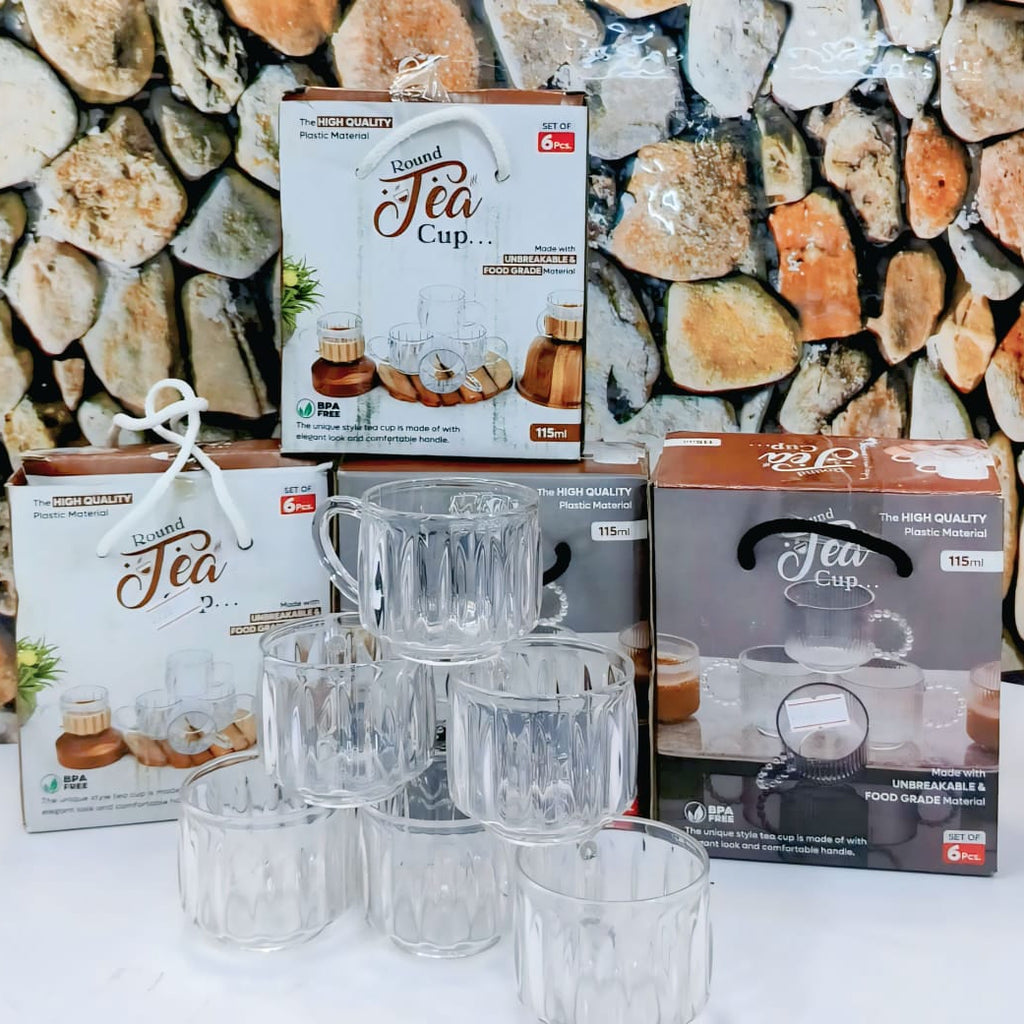 🫖 Luxury Acrylic Coffee & Tea Cup Set – 6 PCS (100ml)