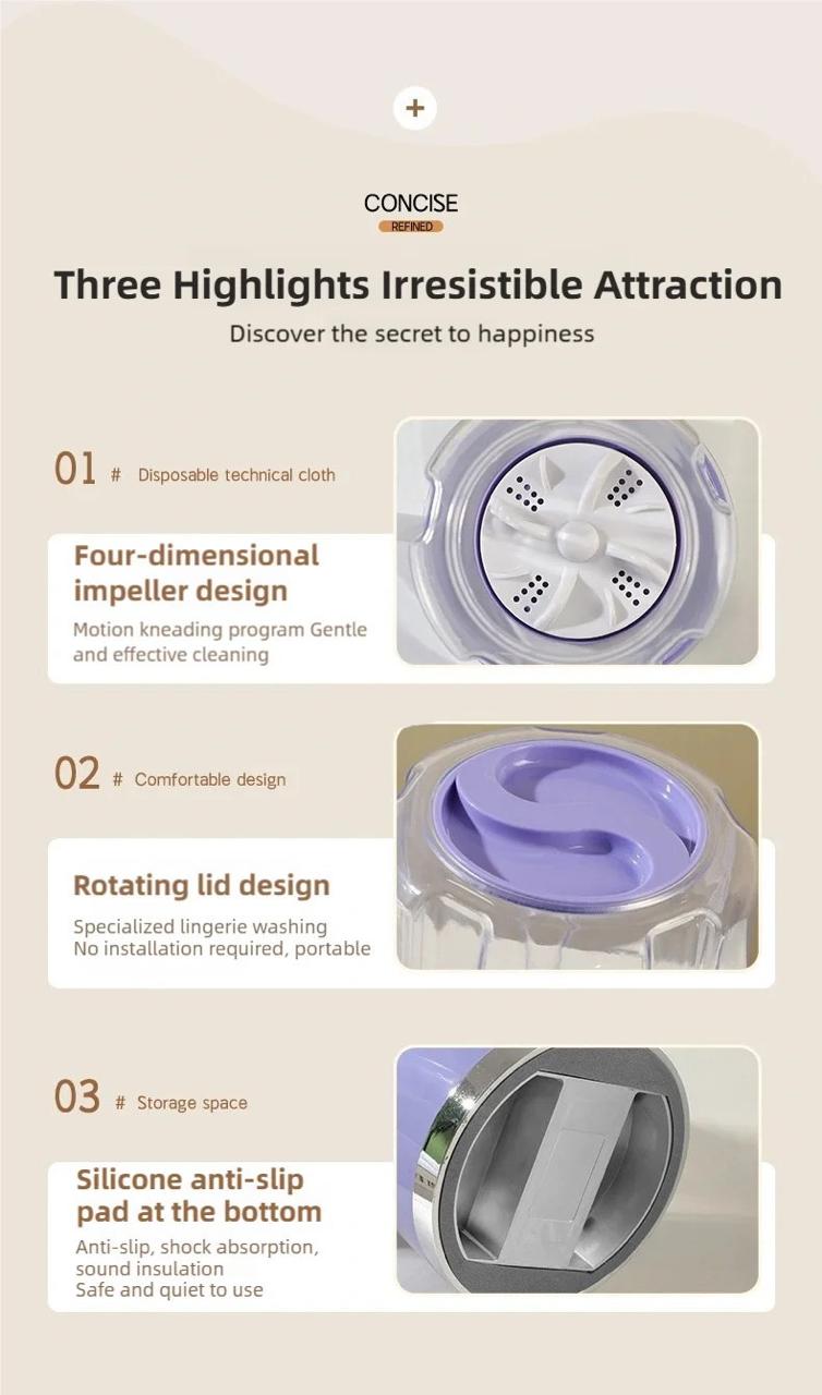 :Portable Mini Washing Machine | Small Clothes & Underwear